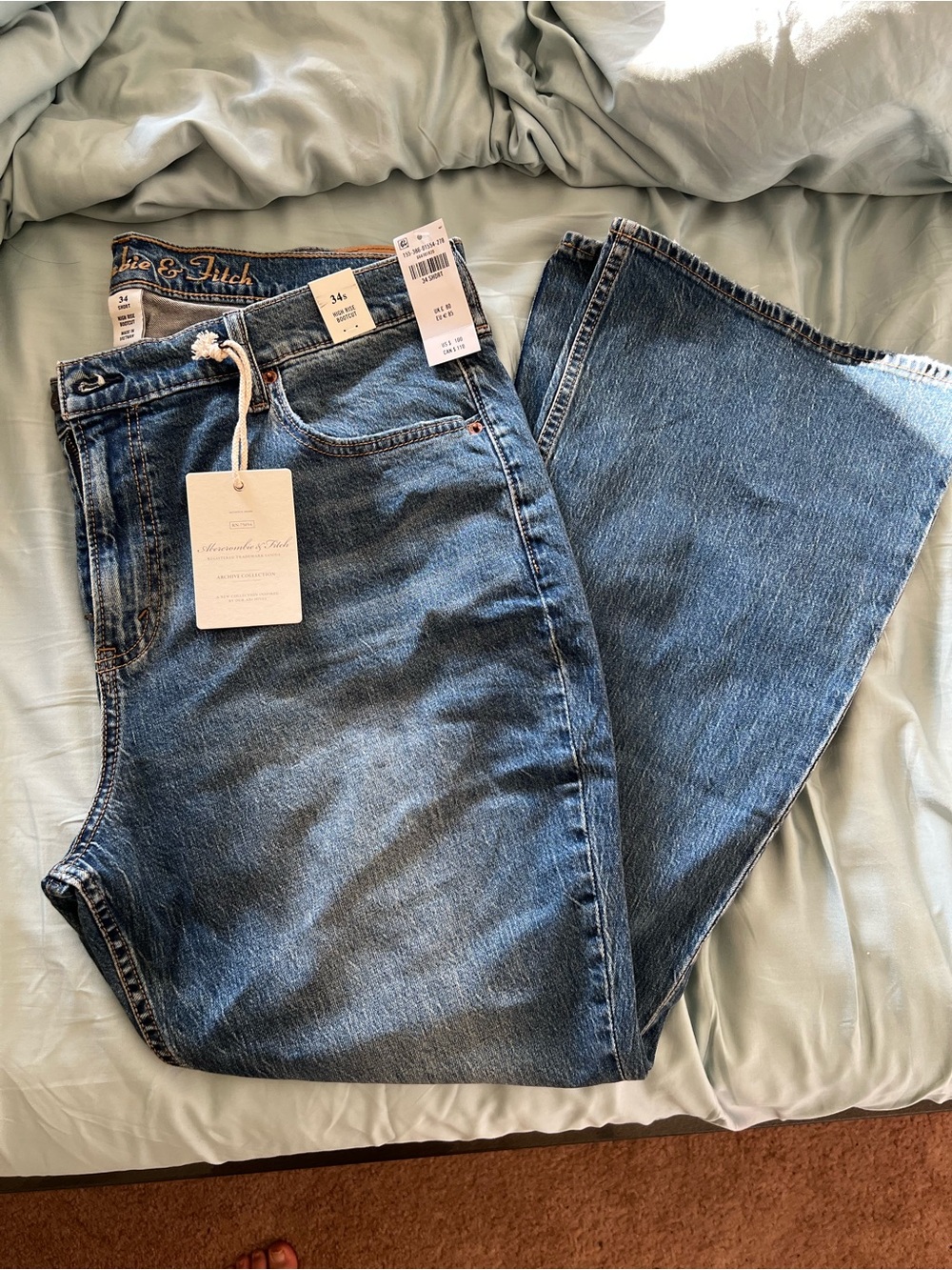 Abercrombie & Fitch Medium Blue Y2K High Rise Bootcut Jeans